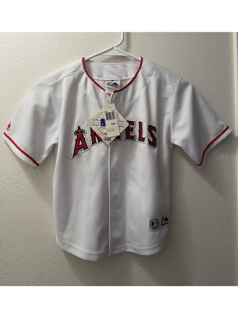 Majestic Anaheim Angels MLB White/Red Baseball Jersey Size 7